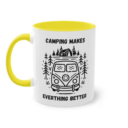 Camping makes everything better - Zwei-Ton-Kaffeetasse