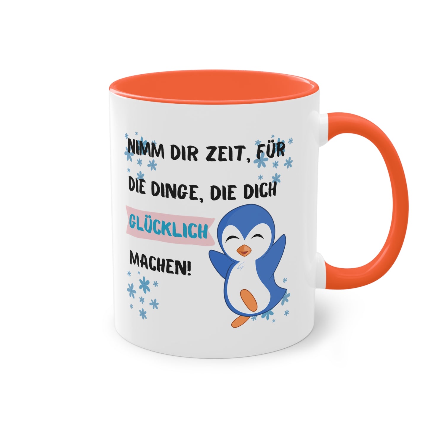 Nimm Dir Zeit für die Dinge, die dich glücklich machen - Zwei-Ton-Kaffeetasse