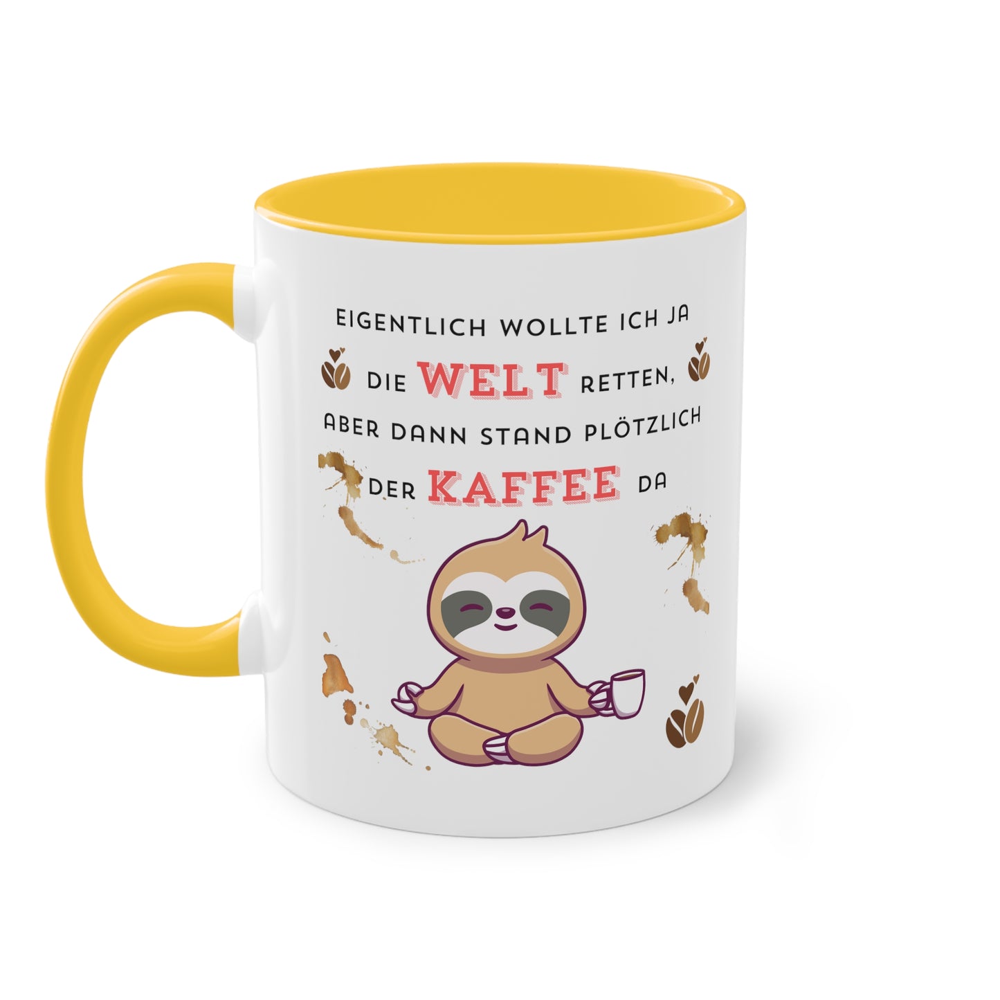 Eigentlich wollte ich die Welt retten - Zwei-Ton-Kaffeetasse