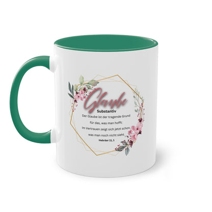 Glaube Substantiv (rosa) - Zwei-Ton-Kaffeetasse