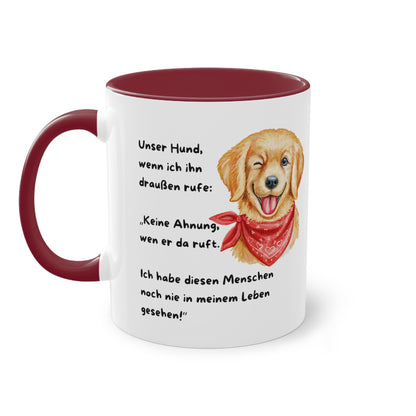 Unser Hund, wenn ich ihn draußen rufe - Zwei-Ton-Kaffeetasse