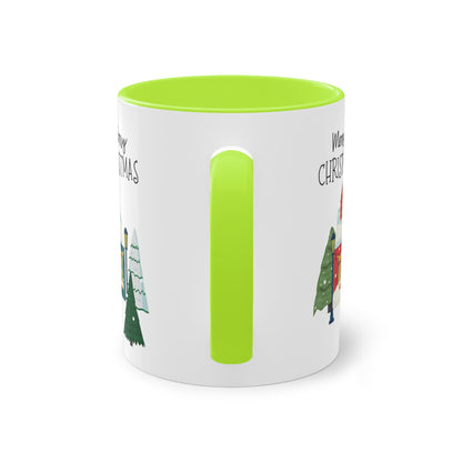 Merry Christmas Landschaft - Zwei-Ton-Kaffeetasse