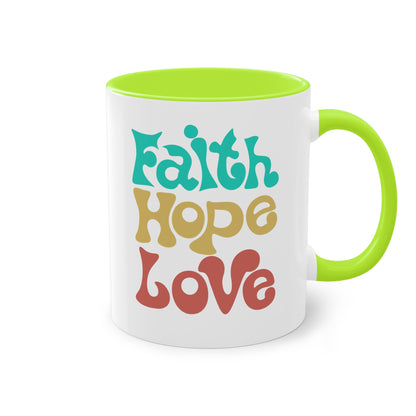 Faith, Hope, Love - Zwei-Ton-Kaffeetasse