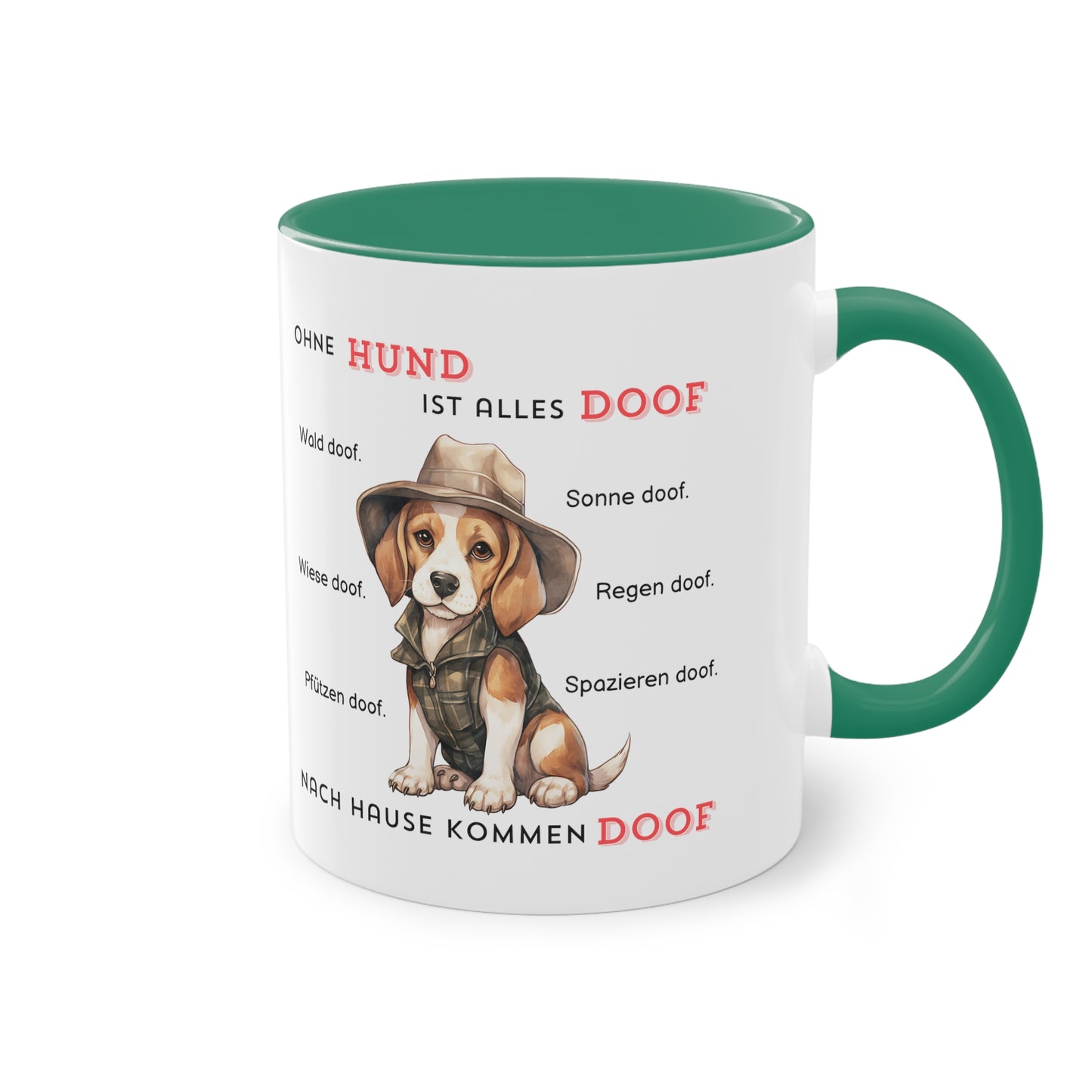 Ohne Hund ist alles doof - Zwei-Ton-Kaffeetasse