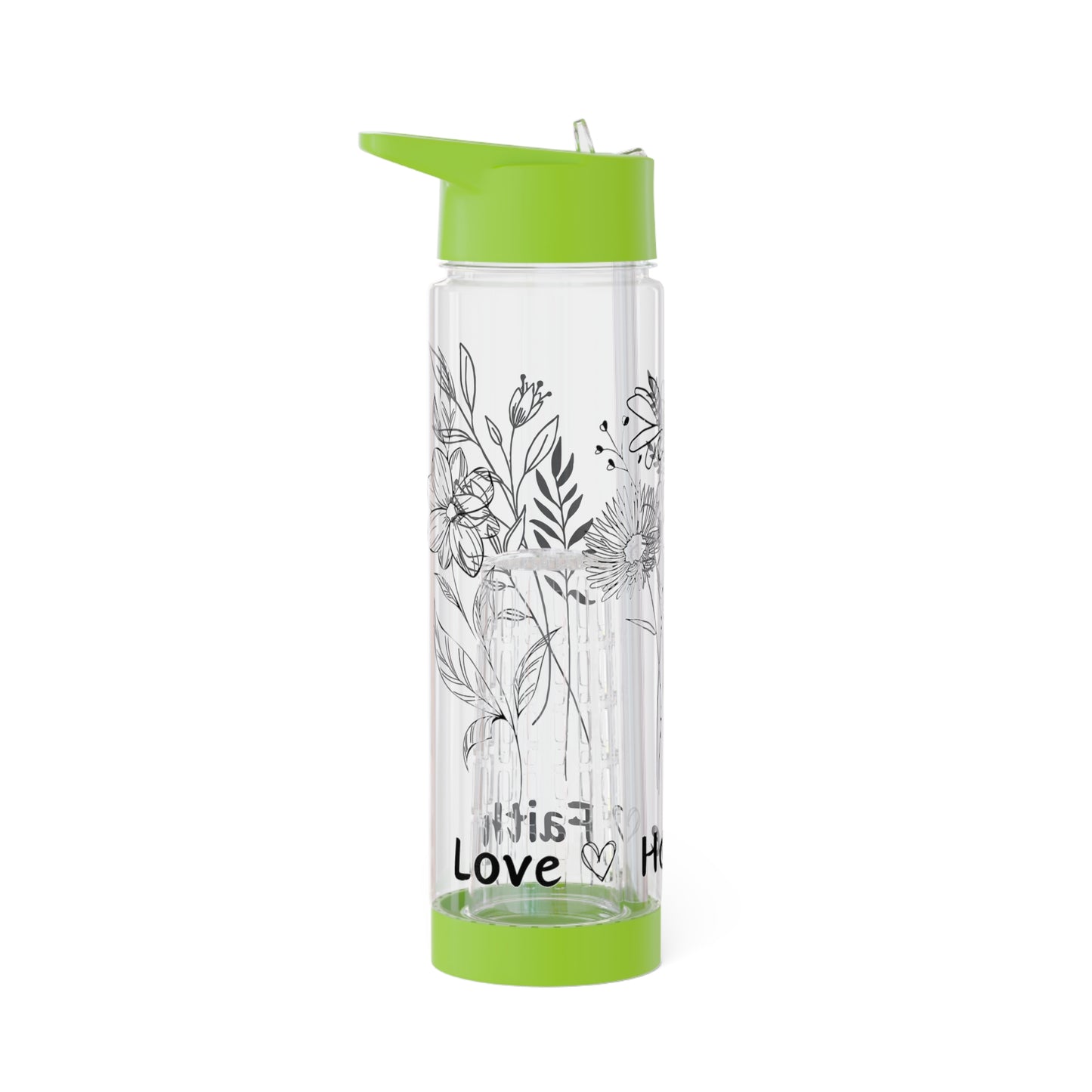 Love, Hope, Faith - Infuser-Wasserflasche