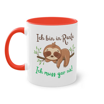 Ich bin in Rente, ich muss gar nix (2) - Zwei-Ton-Kaffeetasse