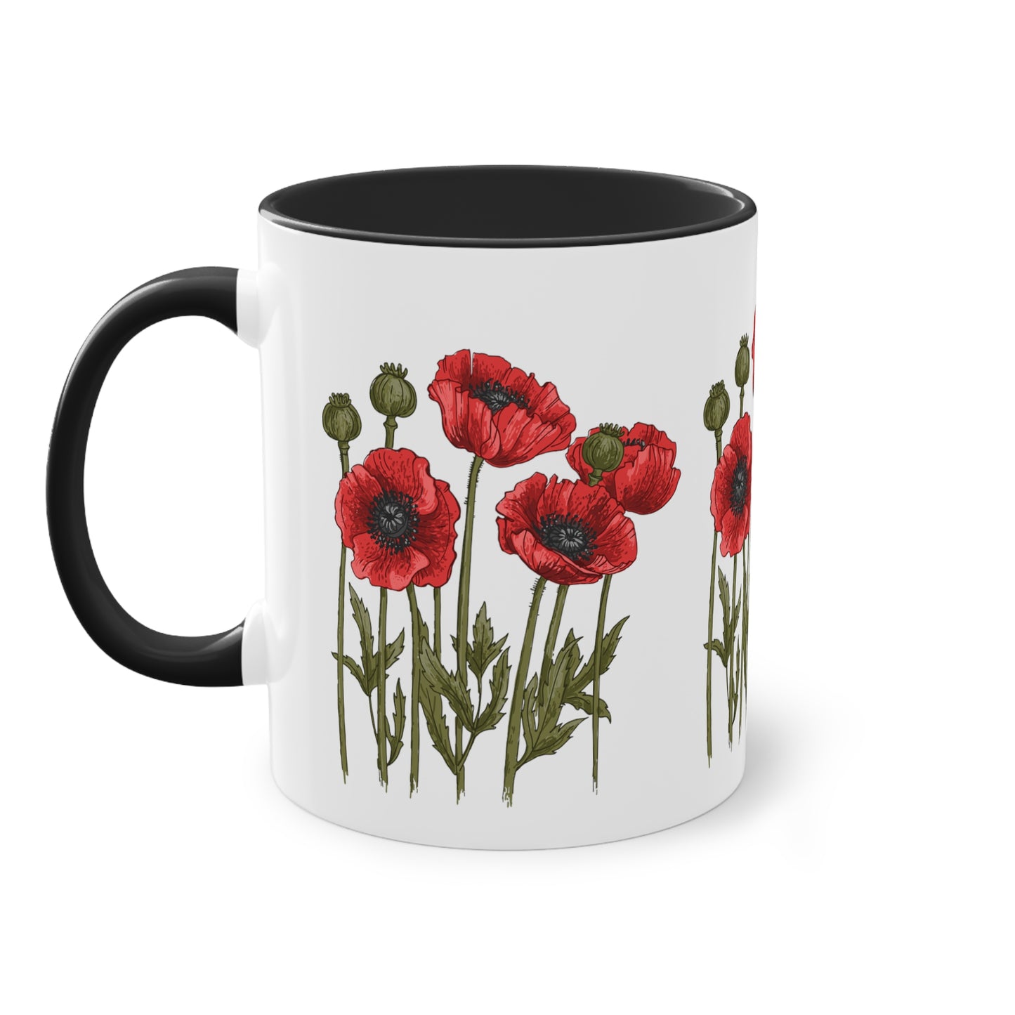 Mohnblumen - Zwei-Ton-Kaffeetasse