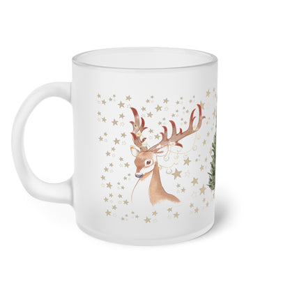 weihnachtliche Rentiere - Milchglas Tasse