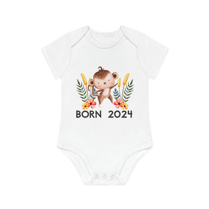 Kurzarm-Bio-Bodysuits - born 2024 (Variante Affe 2)