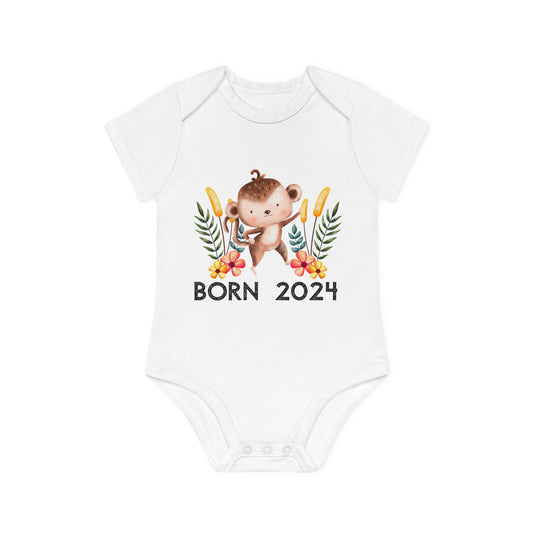 Kurzarm-Bio-Bodysuits - born 2024 (Variante Affe 2)