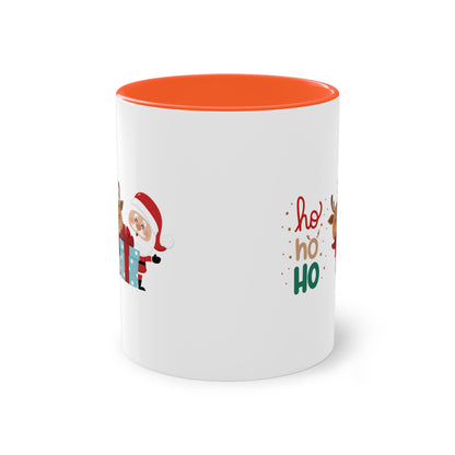 Ho ho ho Rentier und Santa  (2) - Zwei-Ton-Kaffeetasse