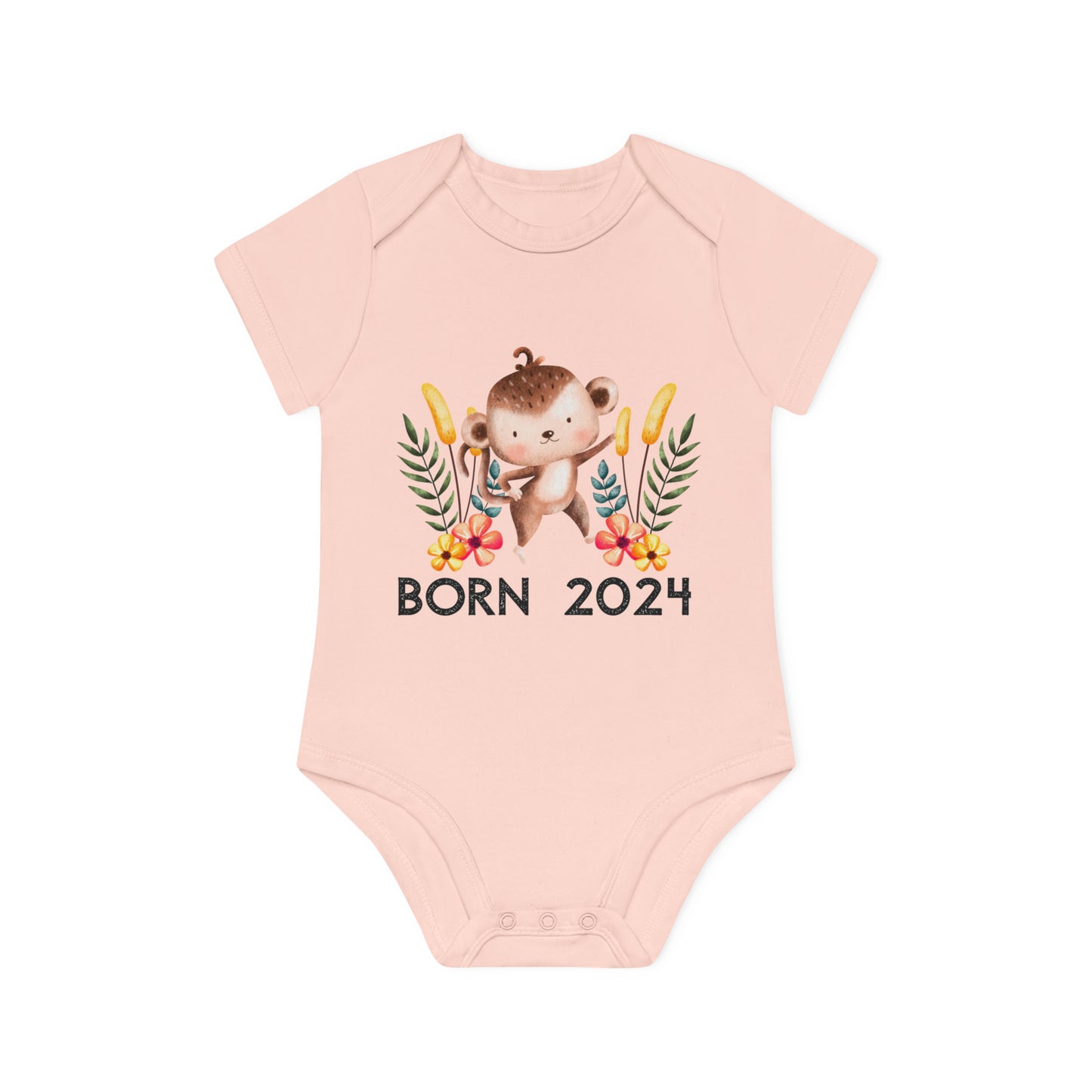 Kurzarm-Bio-Bodysuits - born 2024 (Variante Affe 2)