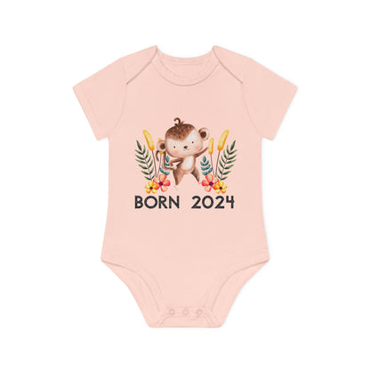 Kurzarm-Bio-Bodysuits - born 2024 (Variante Affe 2)