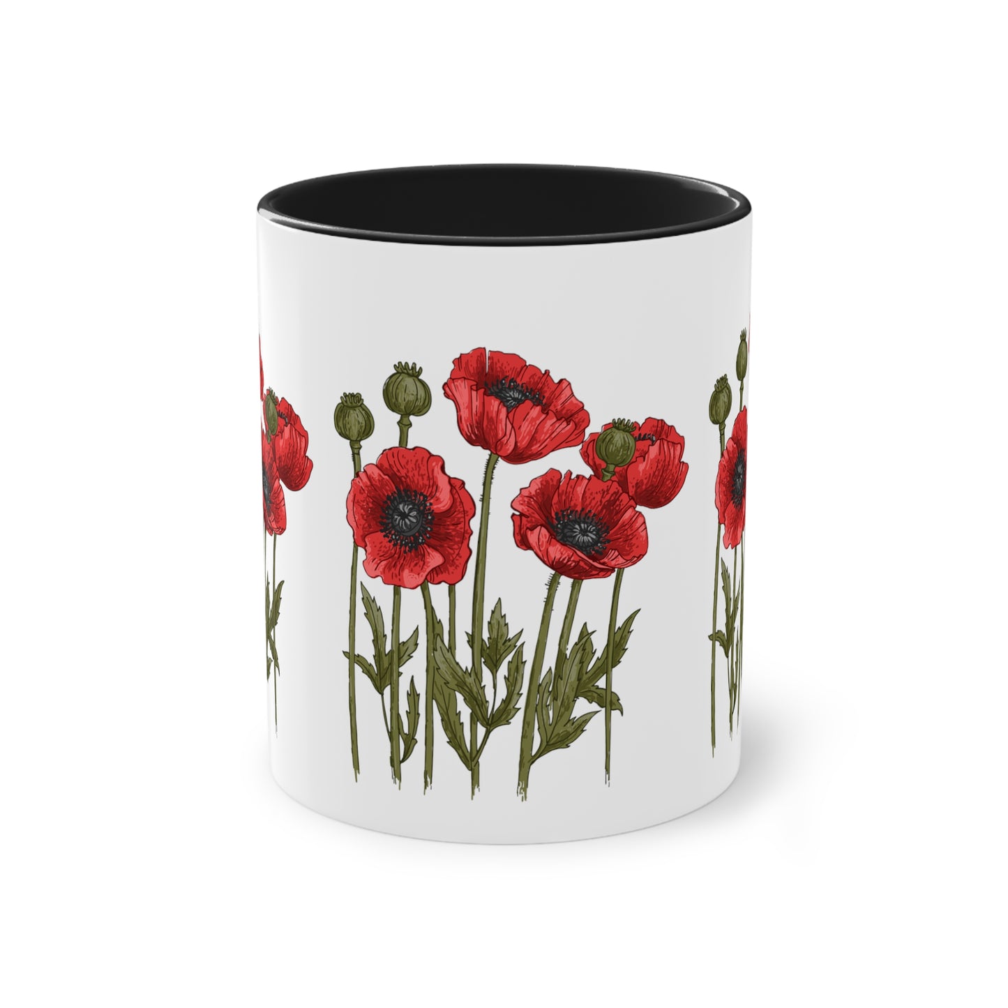 Mohnblumen - Zwei-Ton-Kaffeetasse