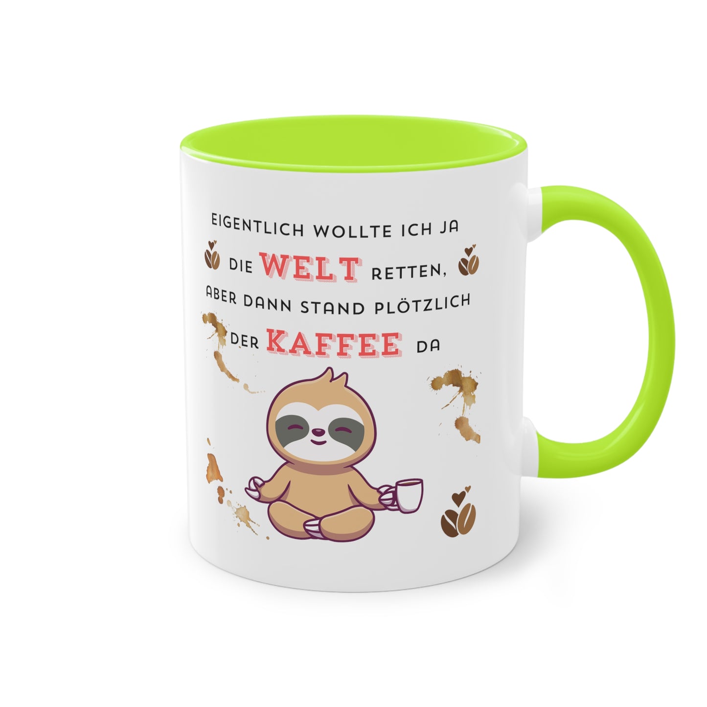 Eigentlich wollte ich die Welt retten - Zwei-Ton-Kaffeetasse