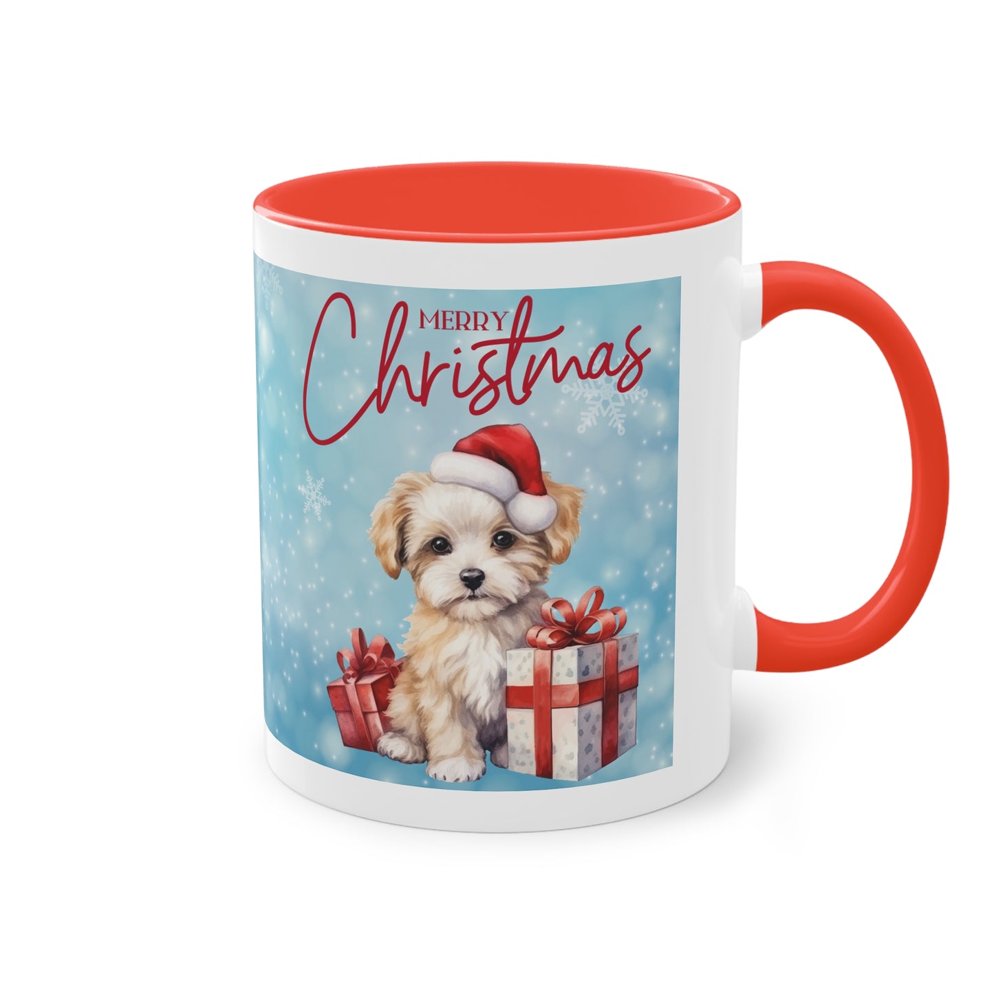 Hund Merry Christmas (1) - Zwei-Ton-Kaffeetasse