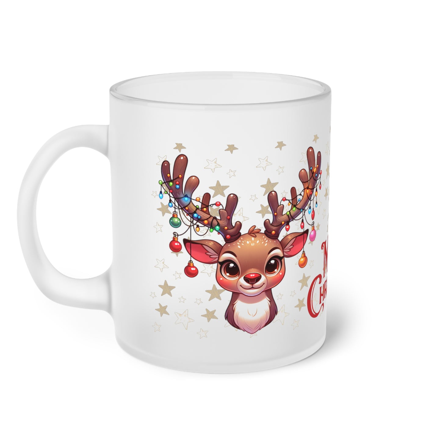 Merry Christmas Rentier  - Milchglas Tasse