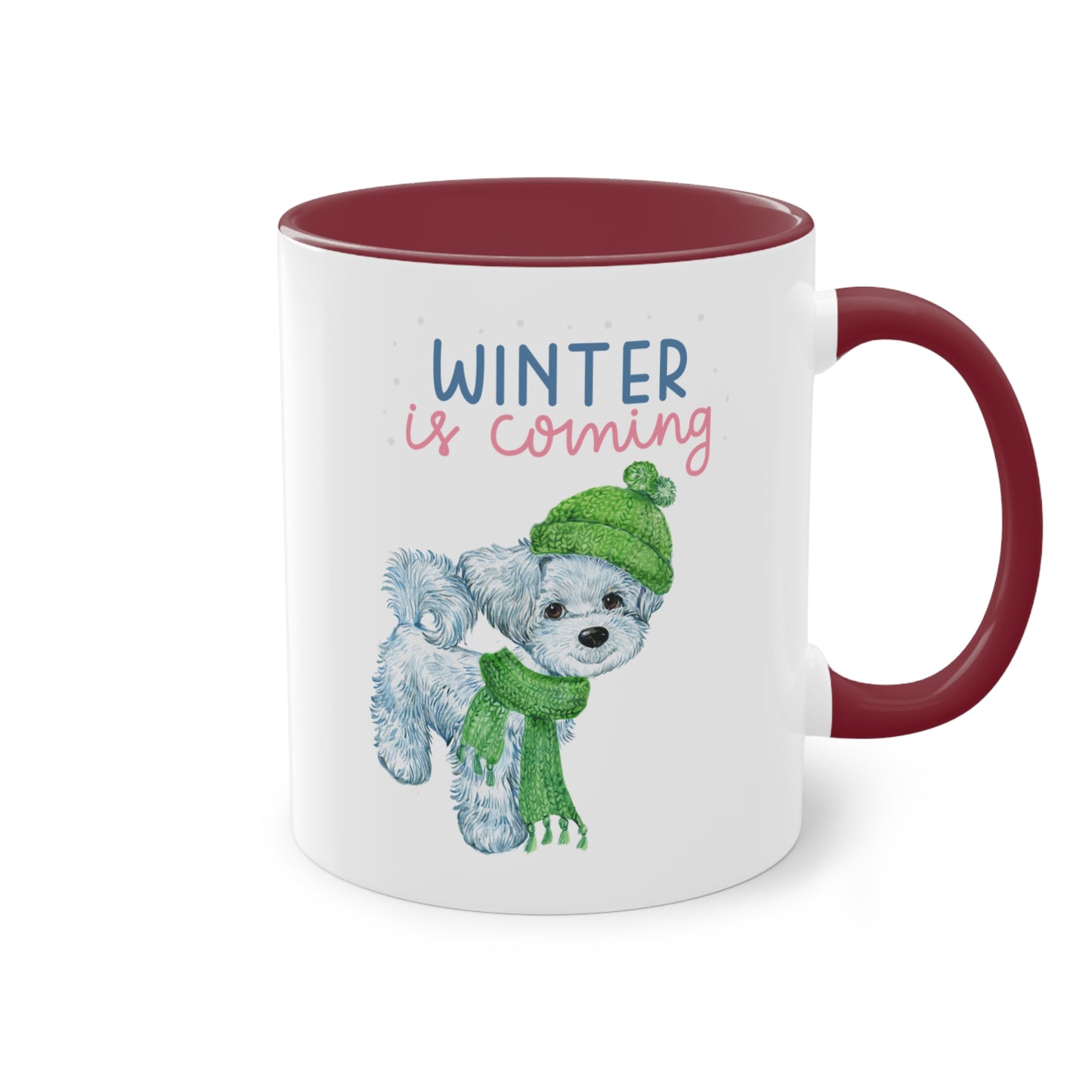 Winter is coming kleiner Hund - Zwei-Ton-Kaffeetasse