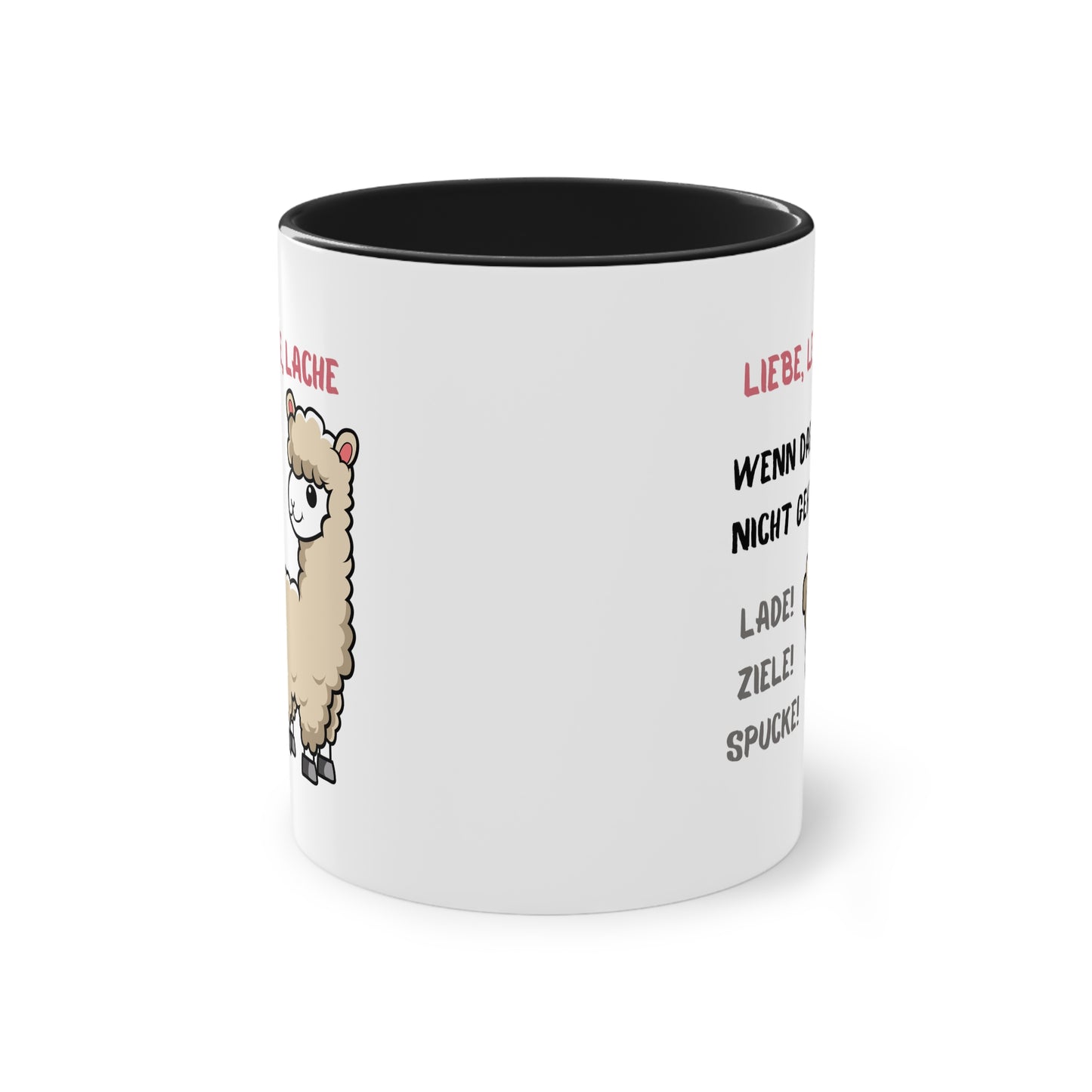 Lebe, liebe Lache. Wenn das nicht hilft... - Zwei-Ton-Kaffeetasse