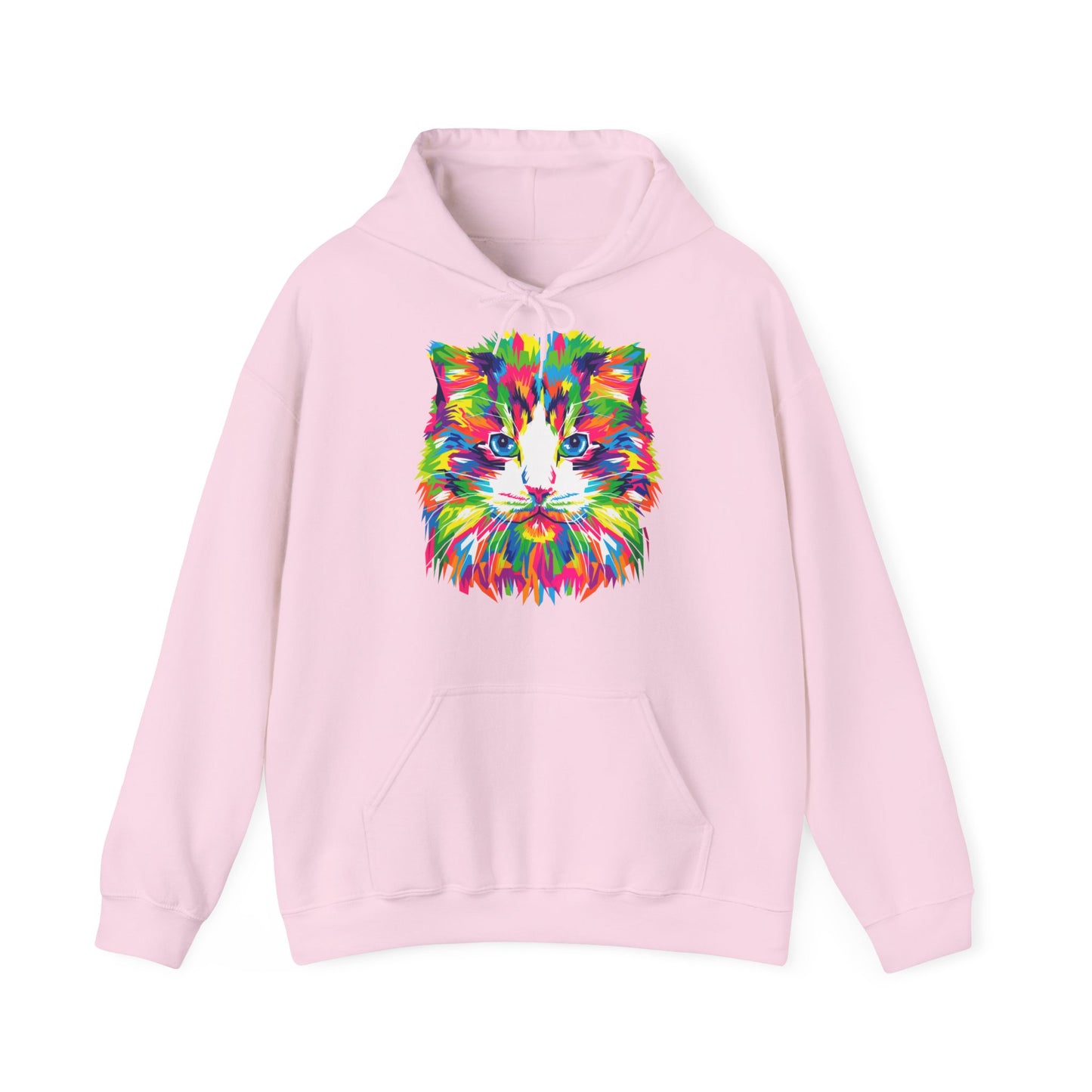 Unisex Hoodie - kunstvolle Katze, bunte Katze