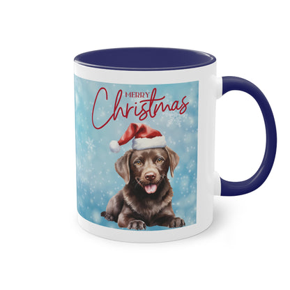 Hund Merry Christmas (2) - Zwei-Ton-Kaffeetasse