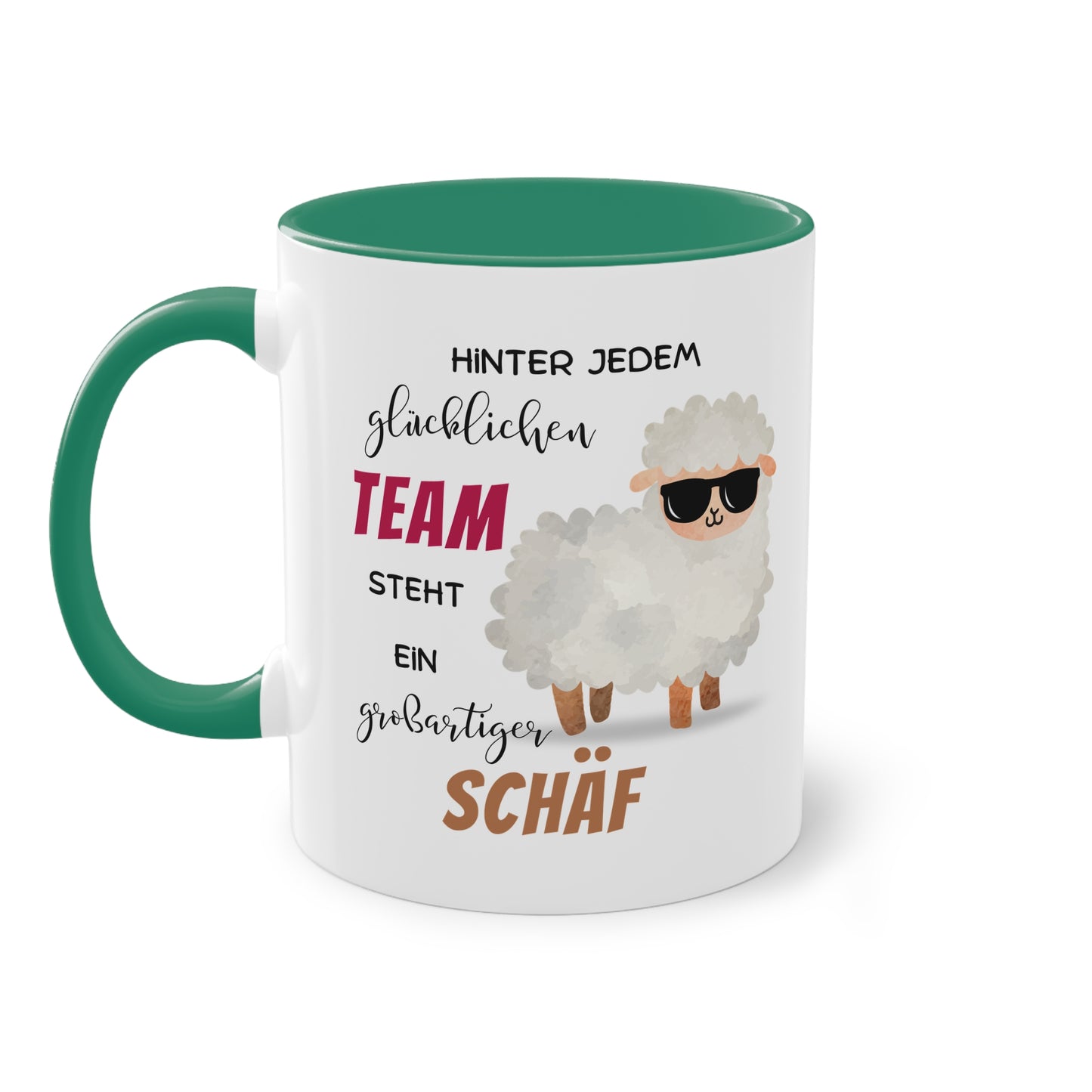 Hinter jedem glücklichen Team steht ein großartiger Schäf - Zwei-Ton-Tasse