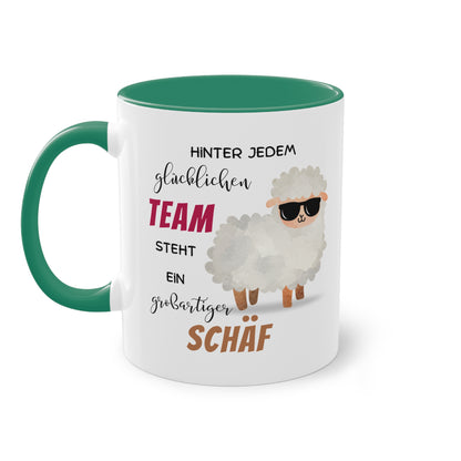 Hinter jedem glücklichen Team steht ein großartiger Schäf - Zwei-Ton-Tasse