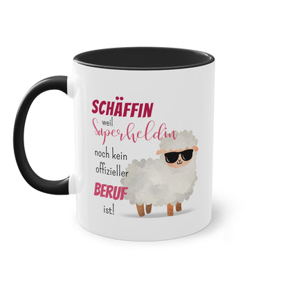 Schäffin weil Superheldin noch kein offizieller Beruf ist! - Zwei-Ton-Tasse