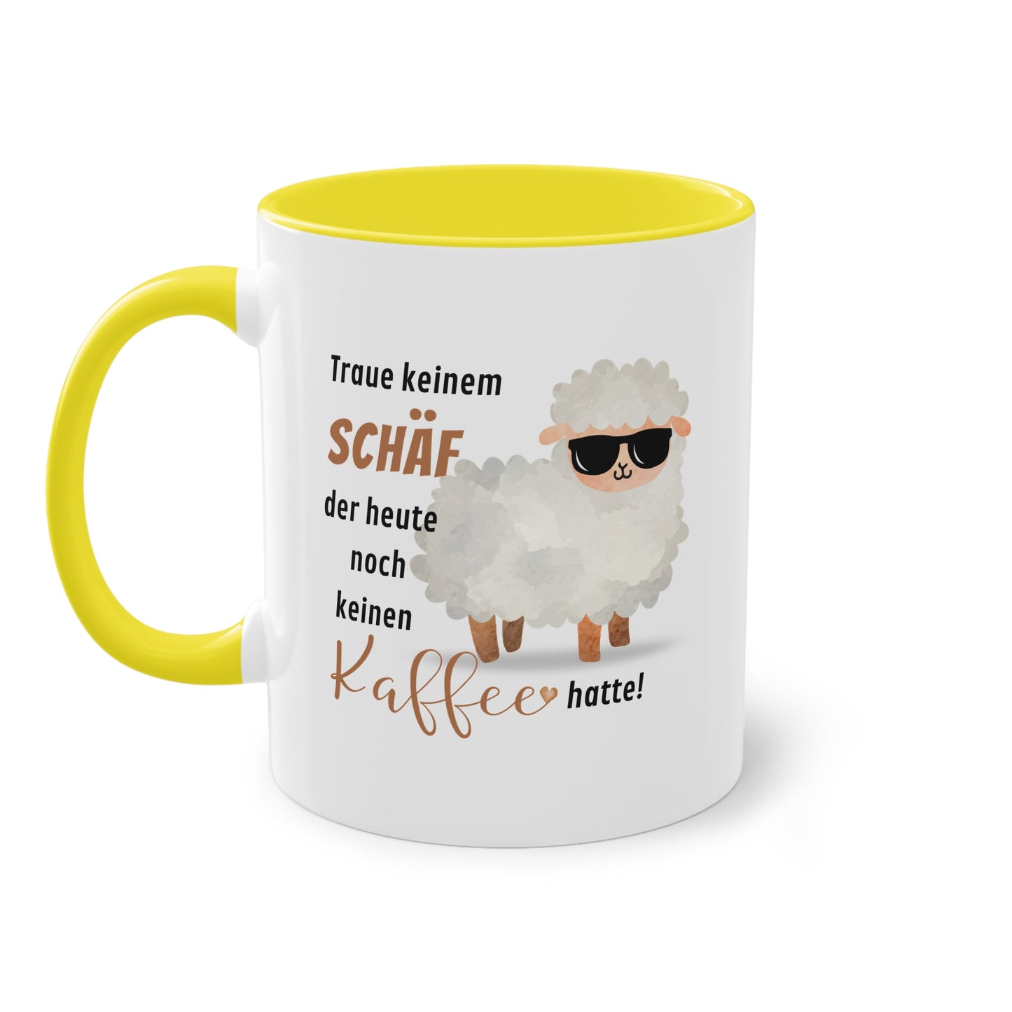 Traue keinem Schäf der heute noch keinen Kaffee hatte! - Zwei-Ton-Tasse