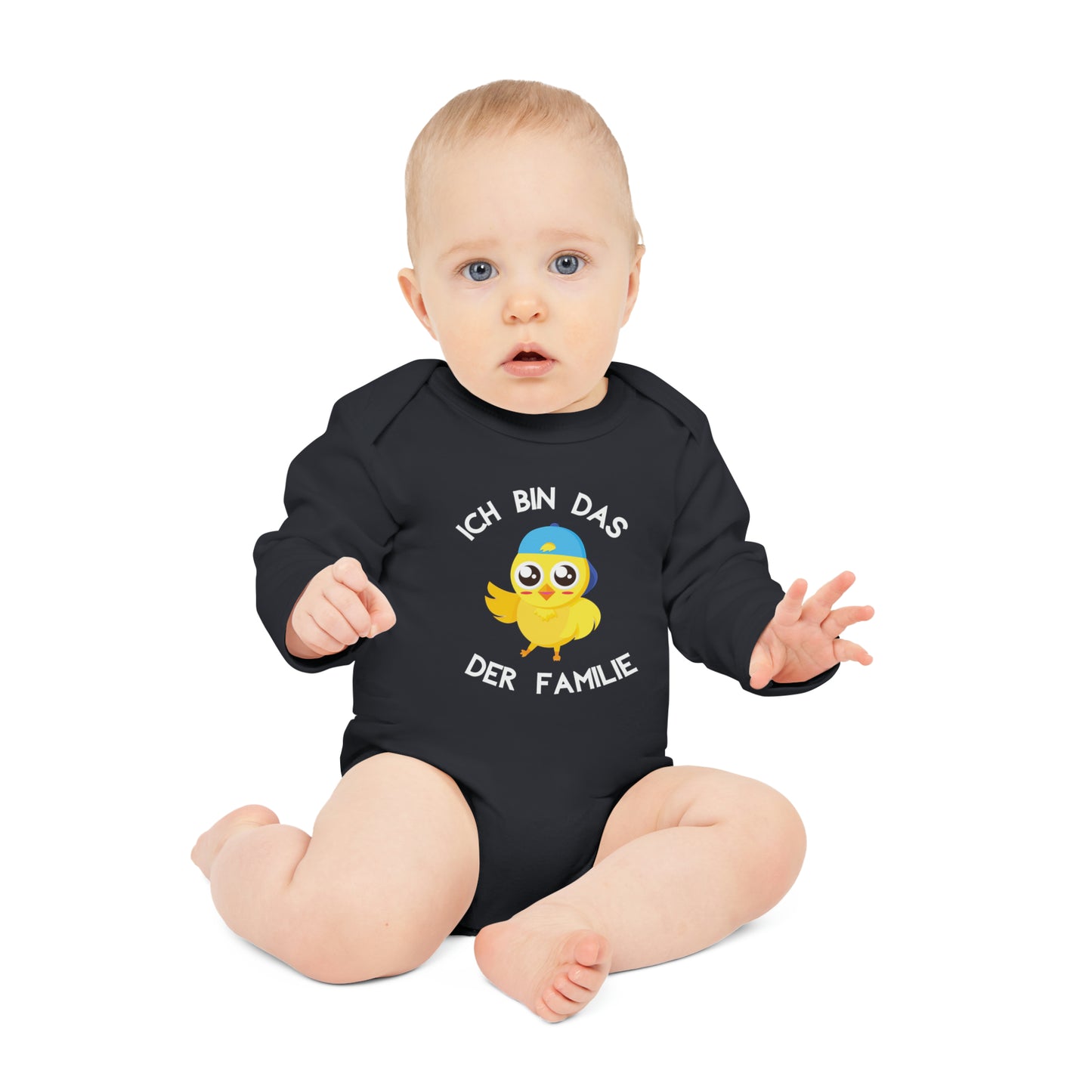 Organic long sleeve baby romper - I am the chick of the family (variant 4)