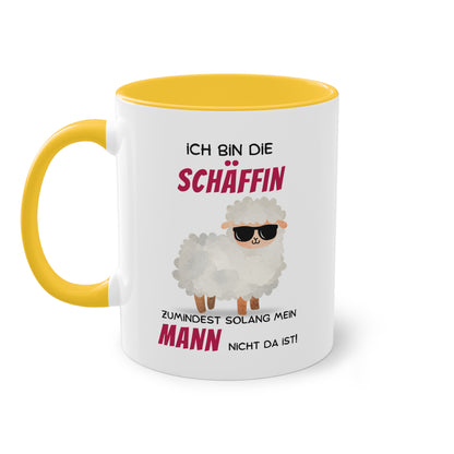 Ich bin die Schäffin zumindest solange mein Mann nicht da ist! - Zwei-Ton-Tasse