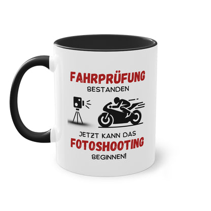 Motorrad Fahrprüfung bestanden - Zwei-Ton-Tasse