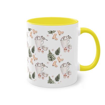 weihnachtliches Muster - Zwei-Ton-Kaffeetasse