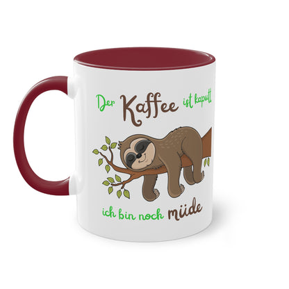 Der Kaffee ist kaputt ich bin noch müde - Zwei-Ton-Kaffeetasse