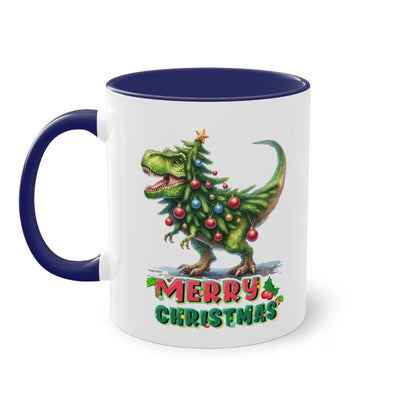 Merry Christmas T-Rex - Zwei-Ton-Kaffeetasse