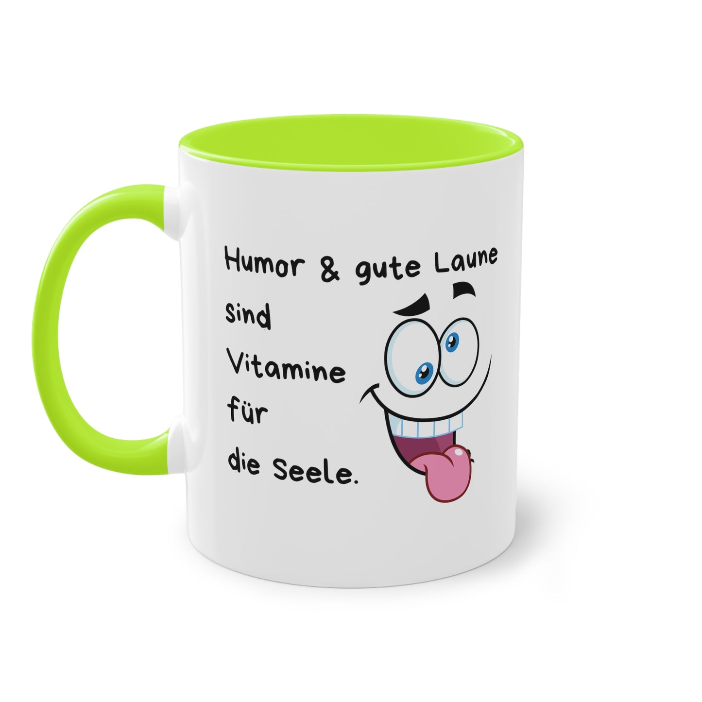 Humor & gute Laune sind Vitamine für die Seele - Zwei-Ton-Kaffeetasse