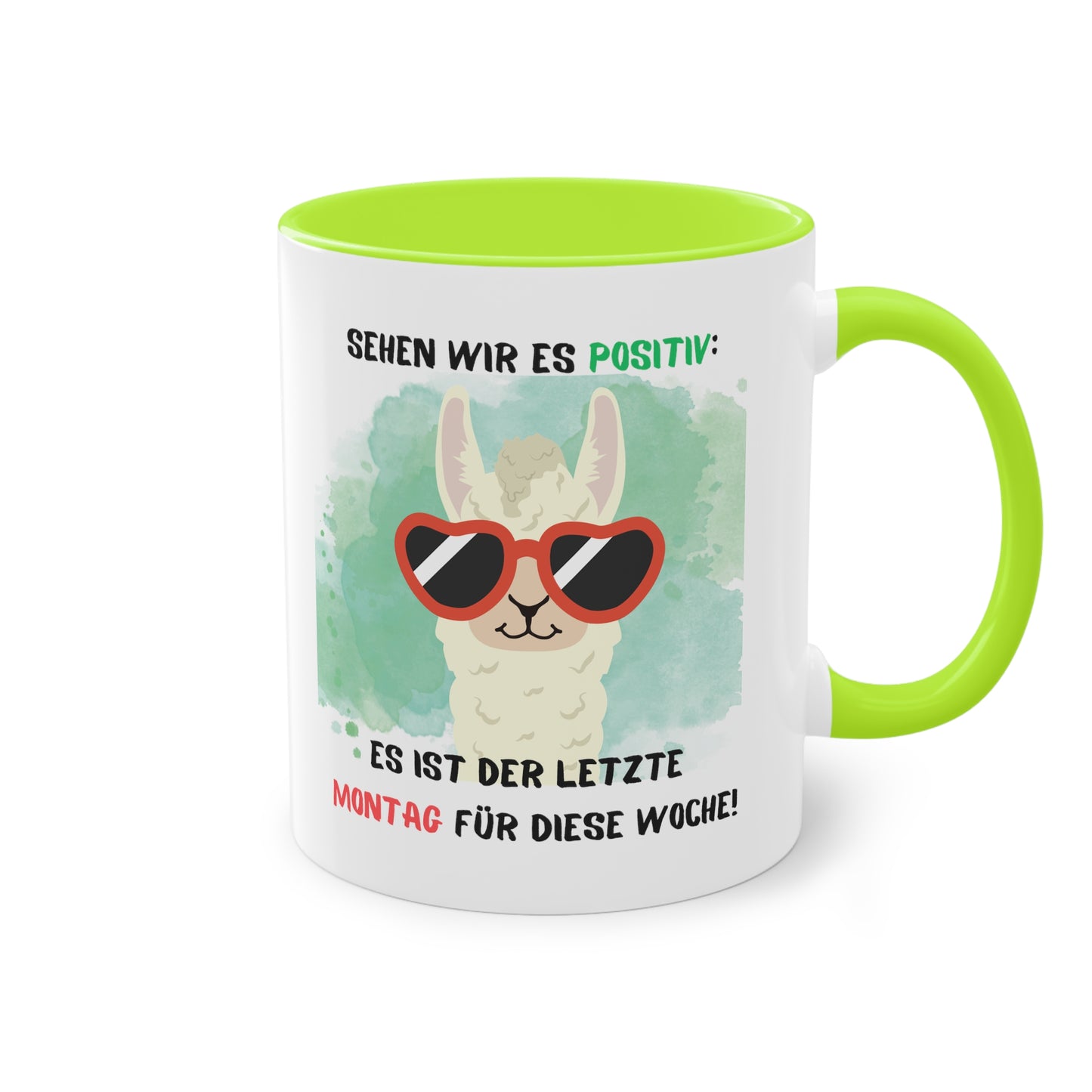 Sehen wir es positiv. Es ist der letzte Montag für diese Woche - Zwei-Ton-Kaffeetasse