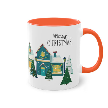 Merry Christmas Landschaft - Zwei-Ton-Kaffeetasse