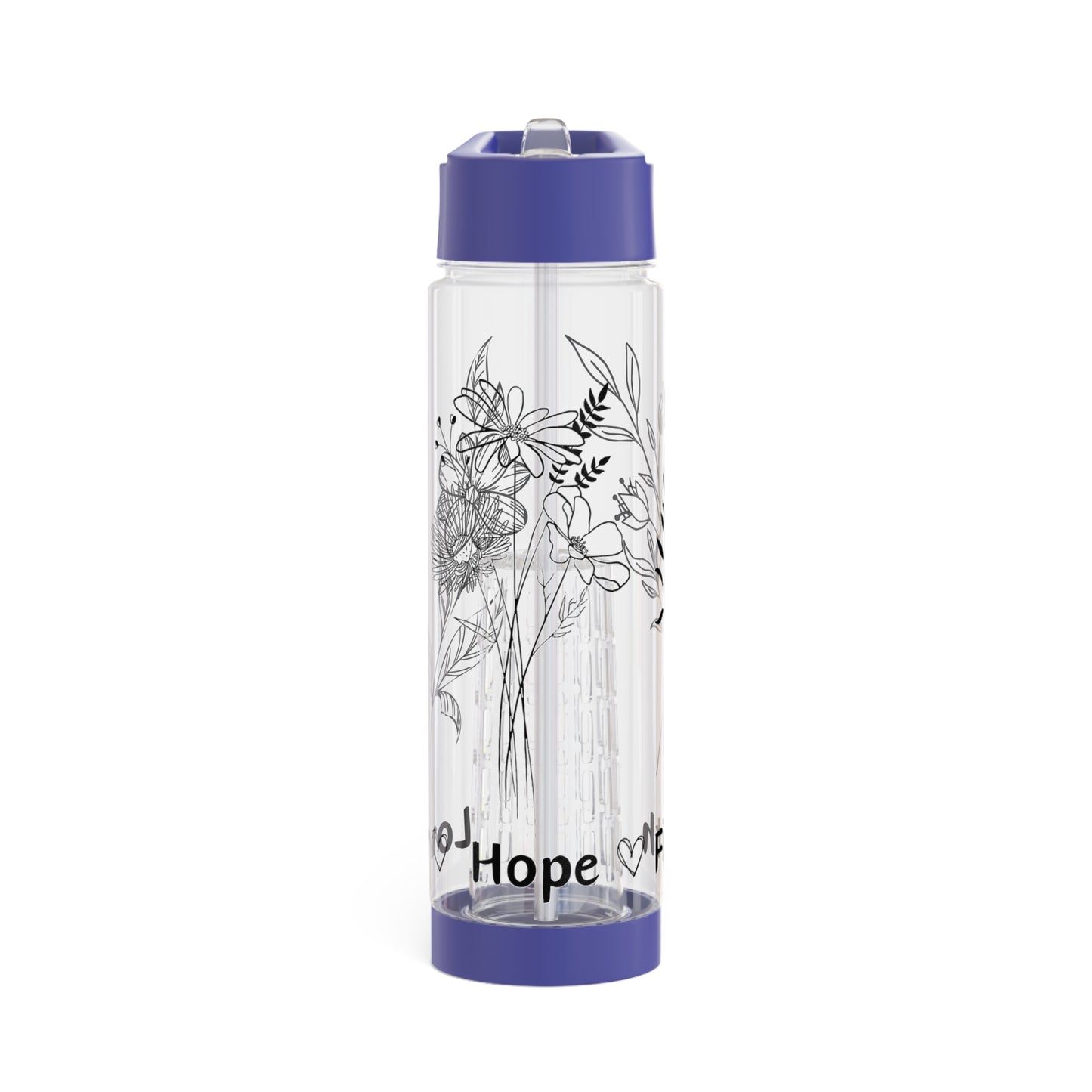 Love, Hope, Faith - Infuser-Wasserflasche