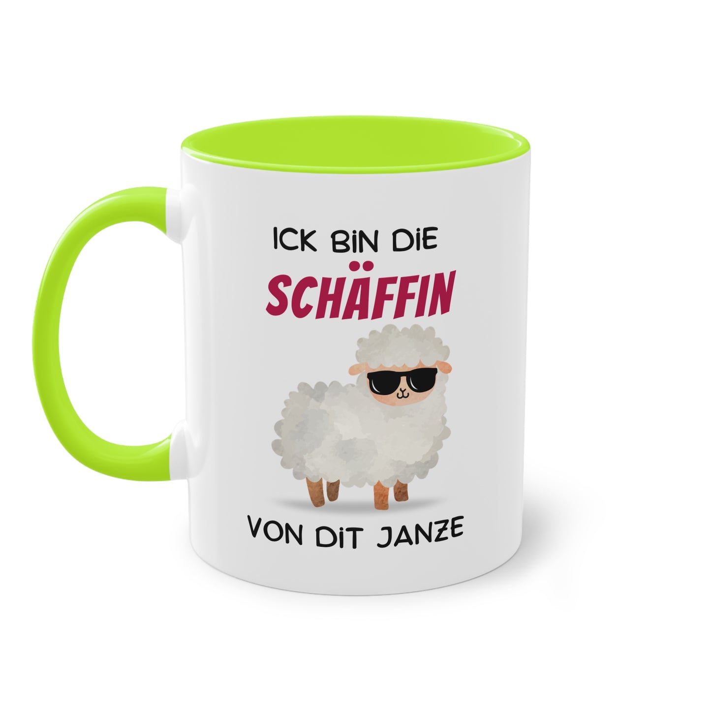 Ick bin die Schäffin von dit Janze - Zwei-Ton-Tasse