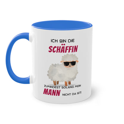 Ich bin die Schäffin zumindest solange mein Mann nicht da ist! - Zwei-Ton-Tasse