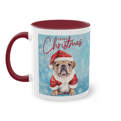 Hund Merry Christmas (4) - Zwei-Ton-Kaffeetasse