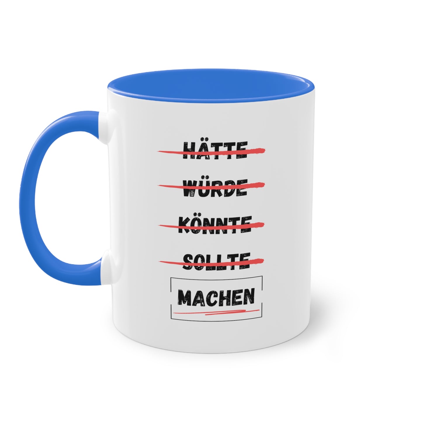 Hätte, würde, könnte, sollte, machen - Zwei-Ton-Kaffeetasse