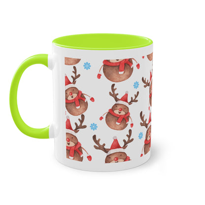 weihnachtliche Rentiere - Zwei-Ton-Kaffeetasse