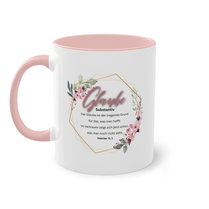 Glaube Substantiv (rosa) - Zwei-Ton-Kaffeetasse