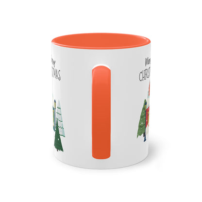 Merry Christmas Landschaft - Zwei-Ton-Kaffeetasse