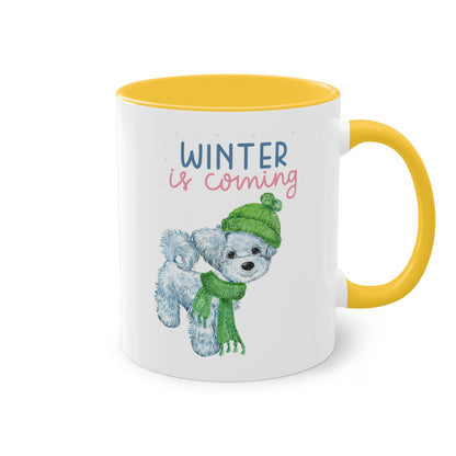 Winter is coming kleiner Hund - Zwei-Ton-Kaffeetasse