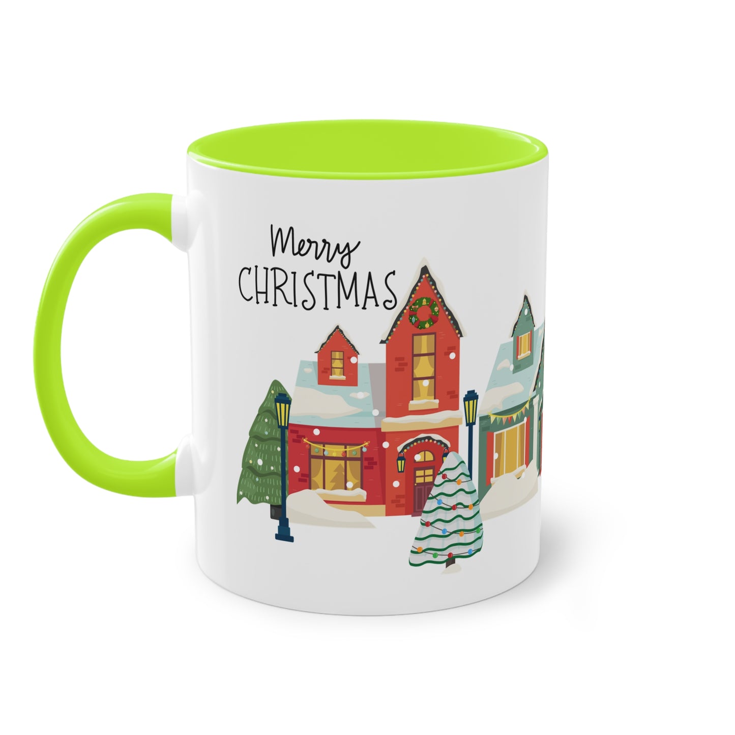 Merry Christmas Landschaft - Zwei-Ton-Tasse