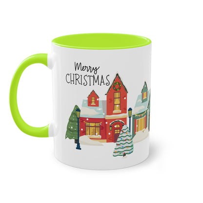 Merry Christmas Landschaft - Zwei-Ton-Tasse