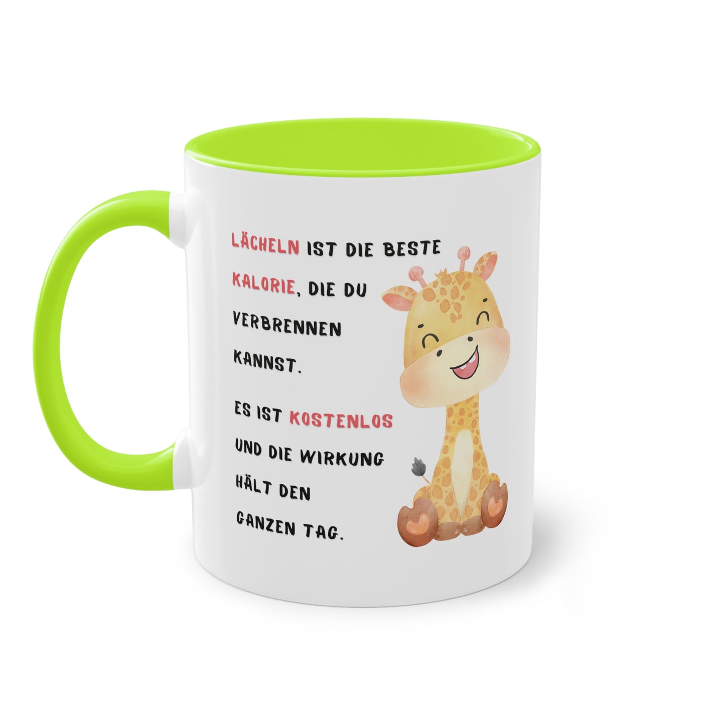 Lächeln ist die beste Kalorie - Zwei-Ton-Kaffeetasse